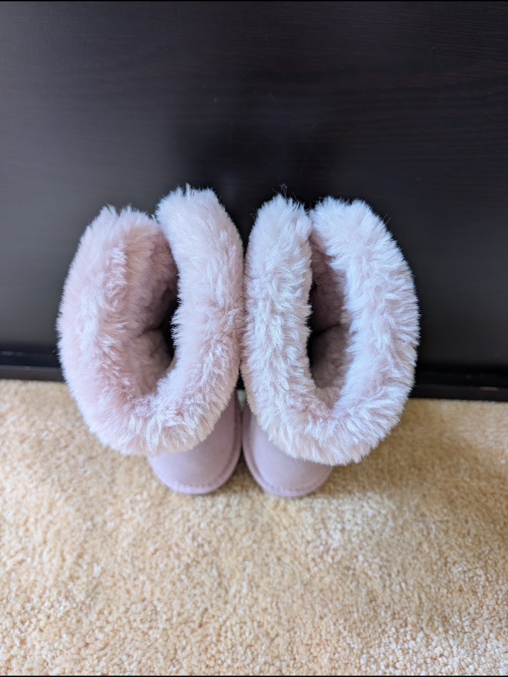 🎀 Lamo Audrey Toddler Light Pink Faux Fur Cuff Boots - Picture 5 of 6